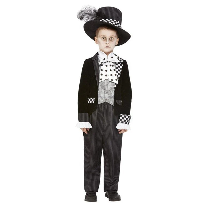 Dark Mad Hatter Costume, Black & White - Image 2