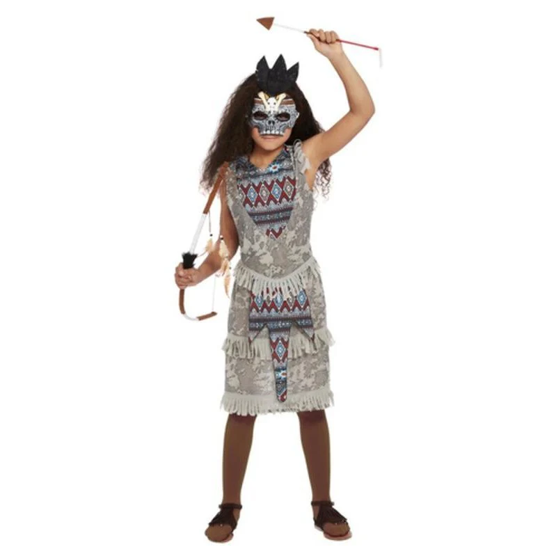 Dark Spirit Warrior Costume, Grey, Girl