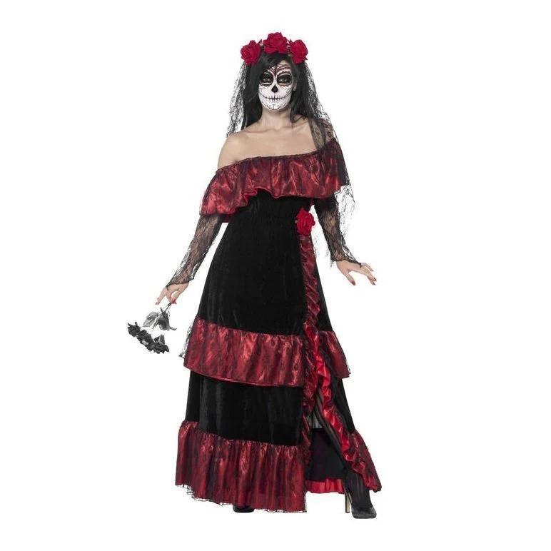 Day of the Dead Bride Costume, Black - Image 4