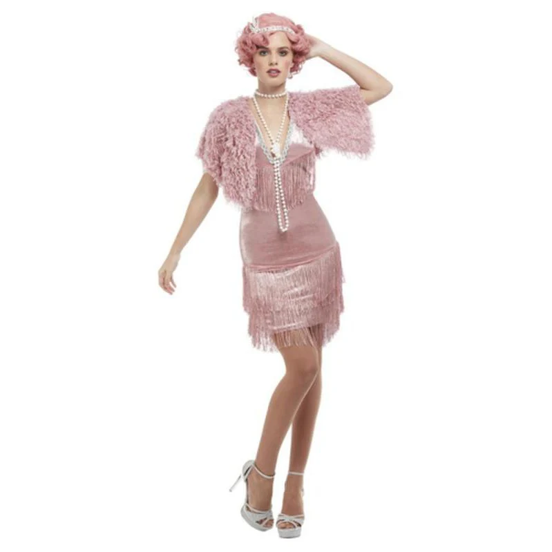 Deluxe 20s Vintage Pink Flapper Costume