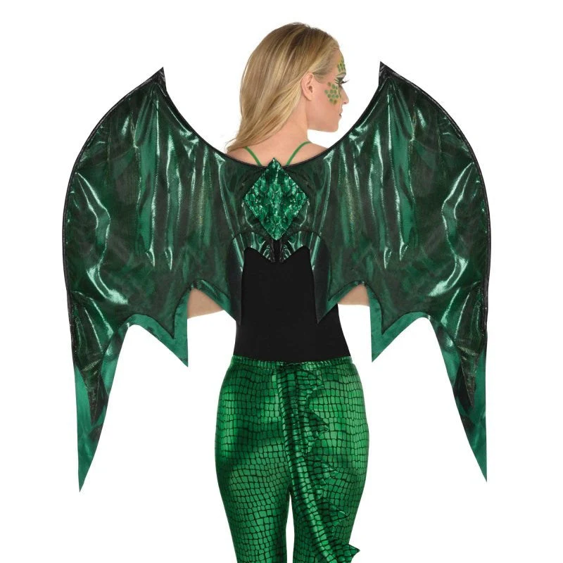Deluxe Metallic Green Dragon Wings
