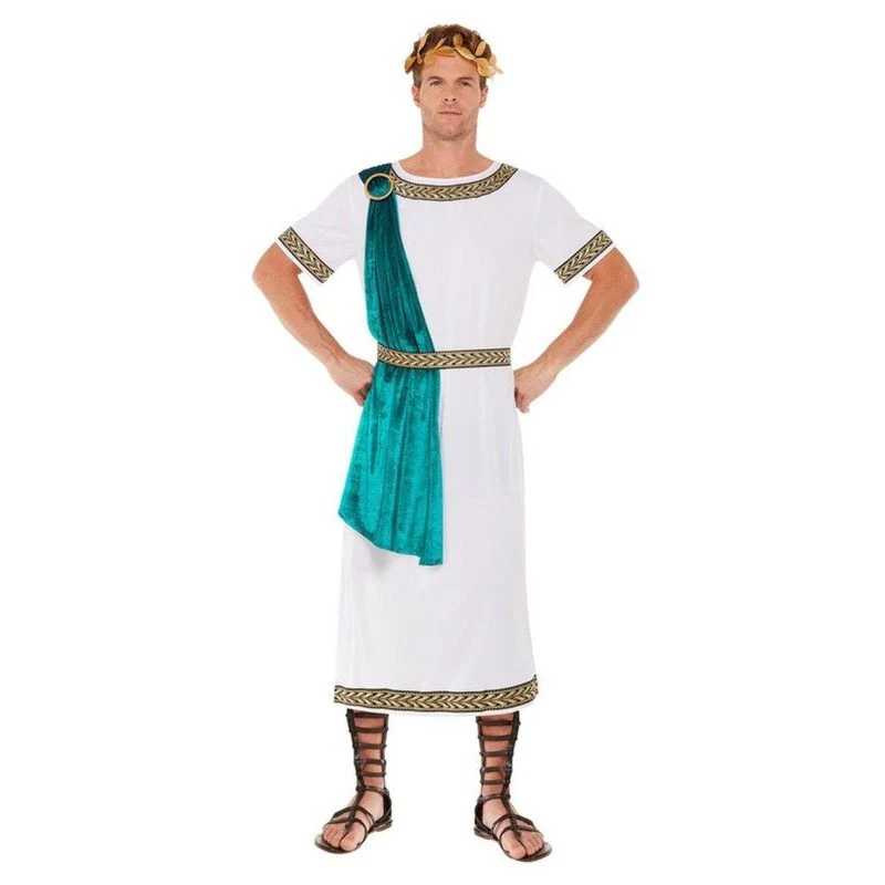 Deluxe Roman Empire Emperor Toga Costume, White - Image 2