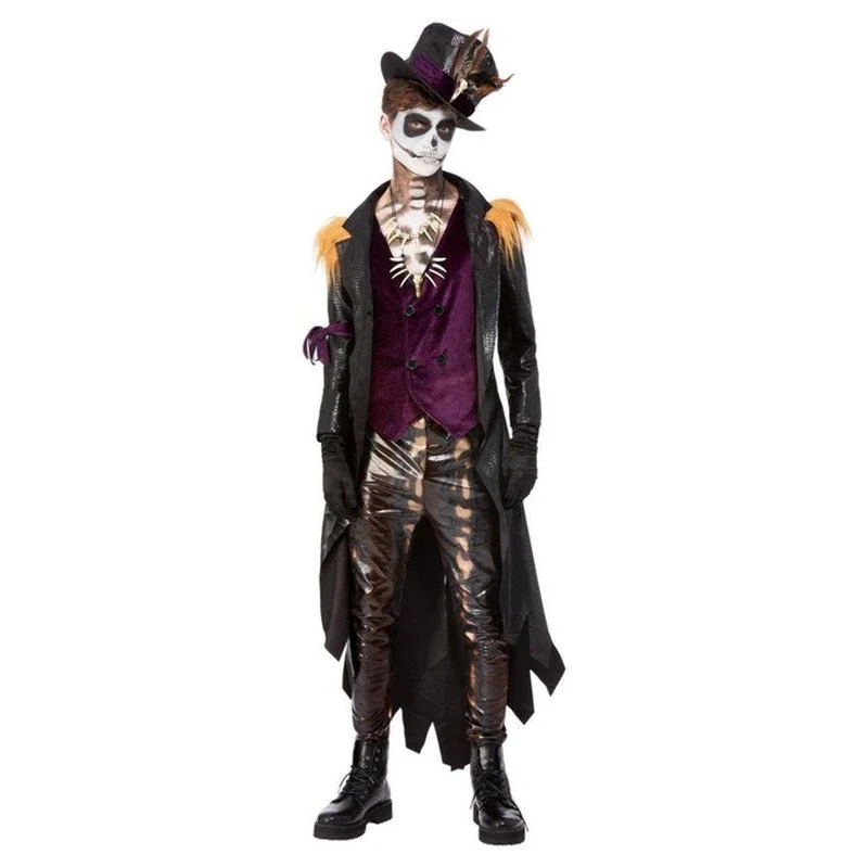 Deluxe Voodoo Witch Doctor Costume, Black & Purple - Image 2