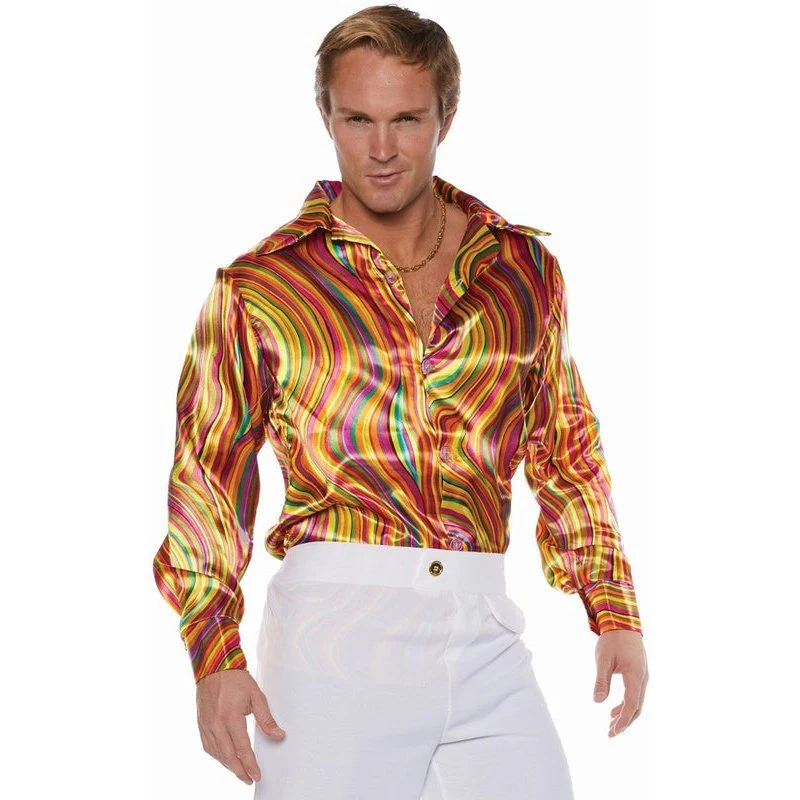Disco Mens Shirt Swirls Multi Color - Image 3