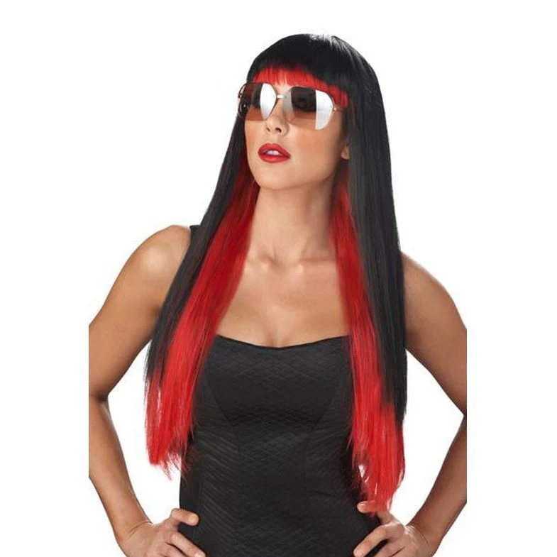Diva Glam Wig Red/Black