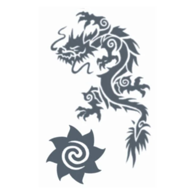 Dragon & Star Tribal Temporary Tattoos