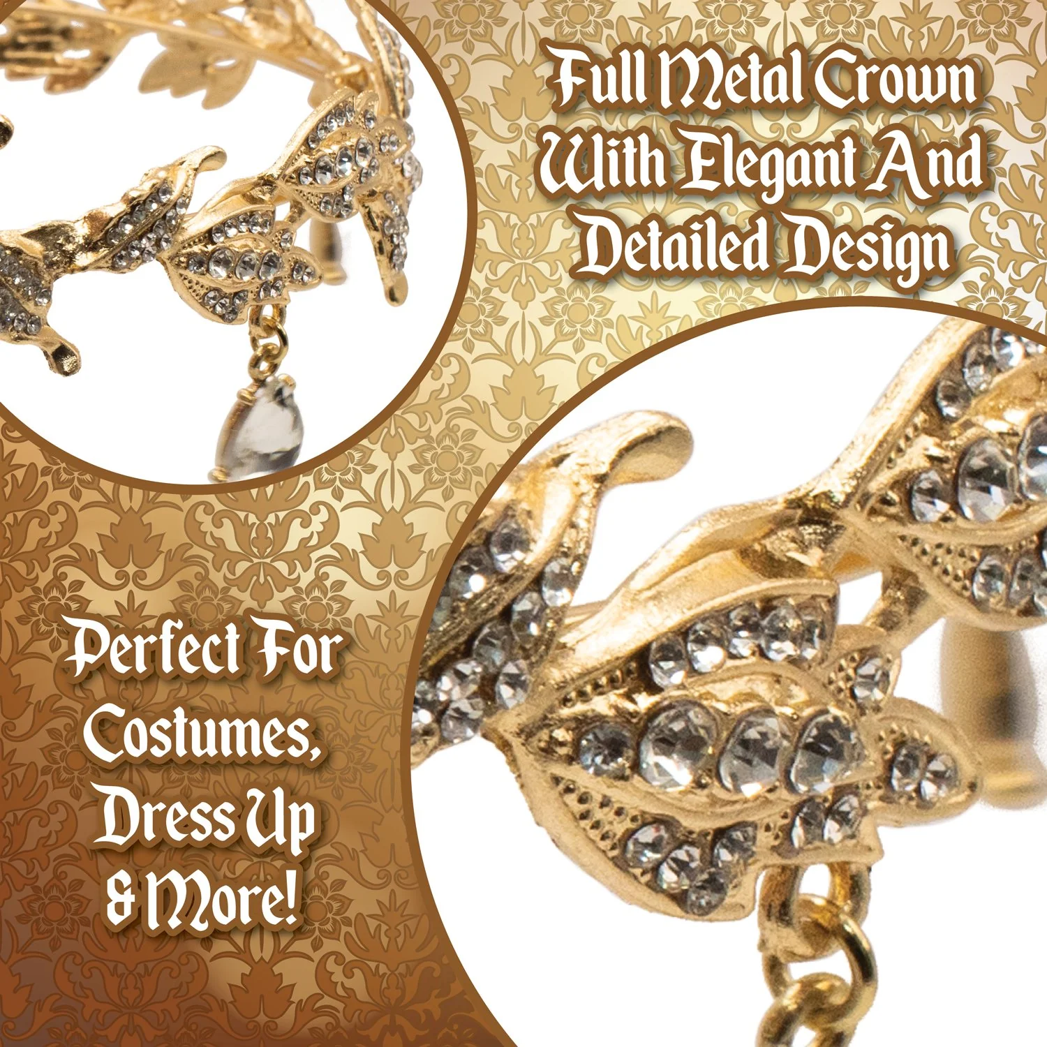 Elegant Gold Leaf Crown - Image 2