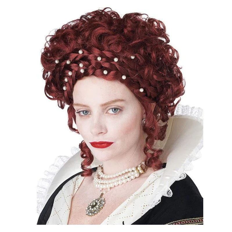 Elizabethan Lady Curly Red Wig