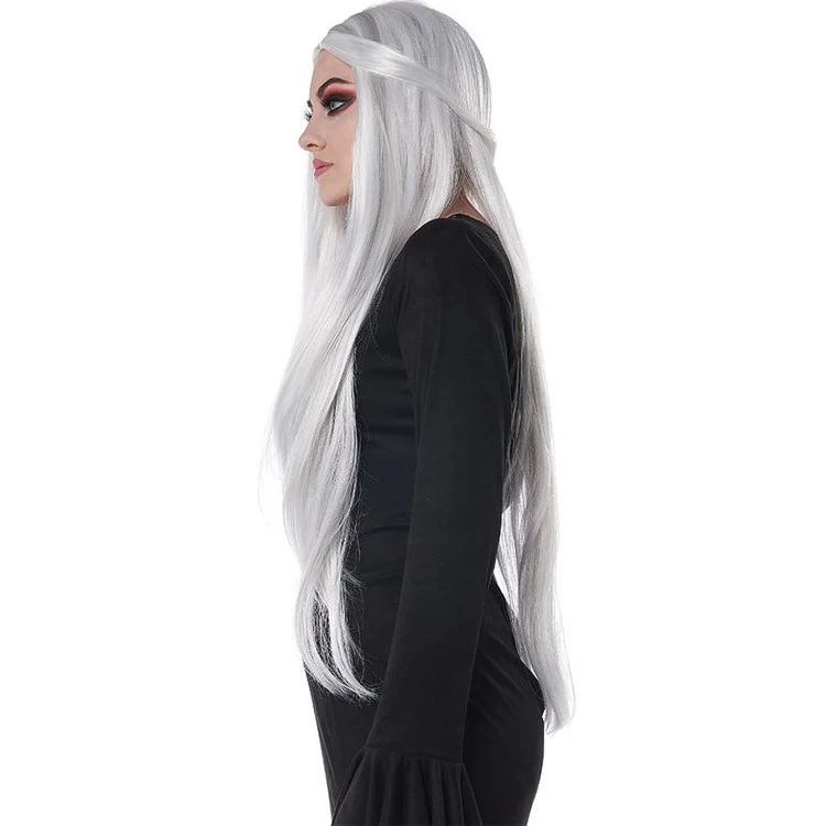 Extra Long Cosplay Adult Wig (White) - Image 2