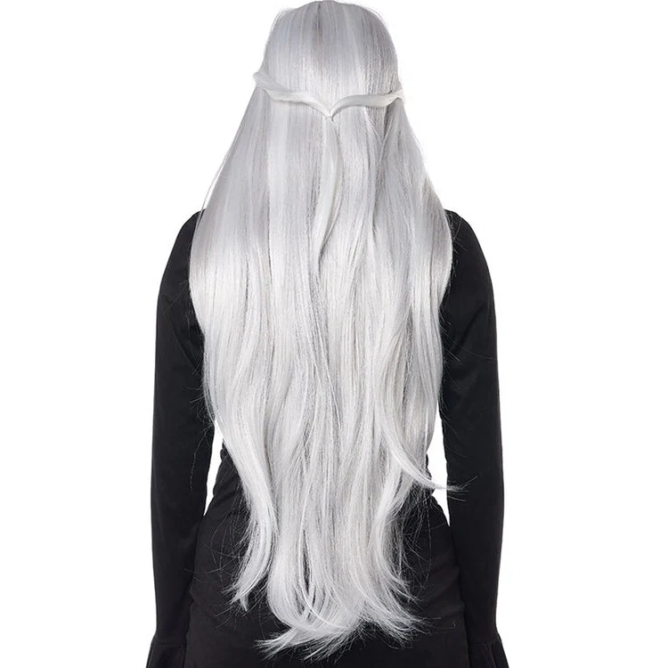 Extra Long Cosplay Adult Wig (White) - Image 3