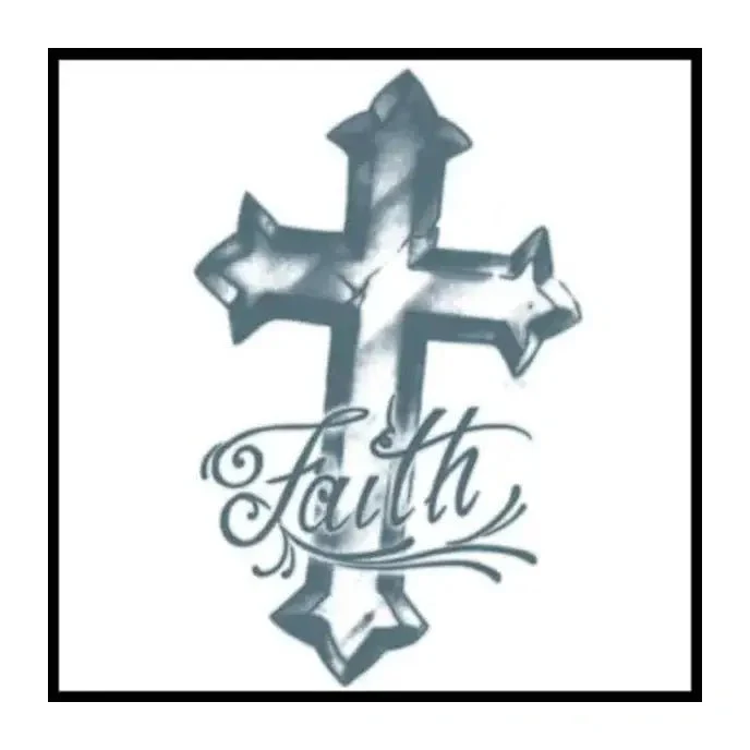 Faith Cross Prison Temporary Tattoos