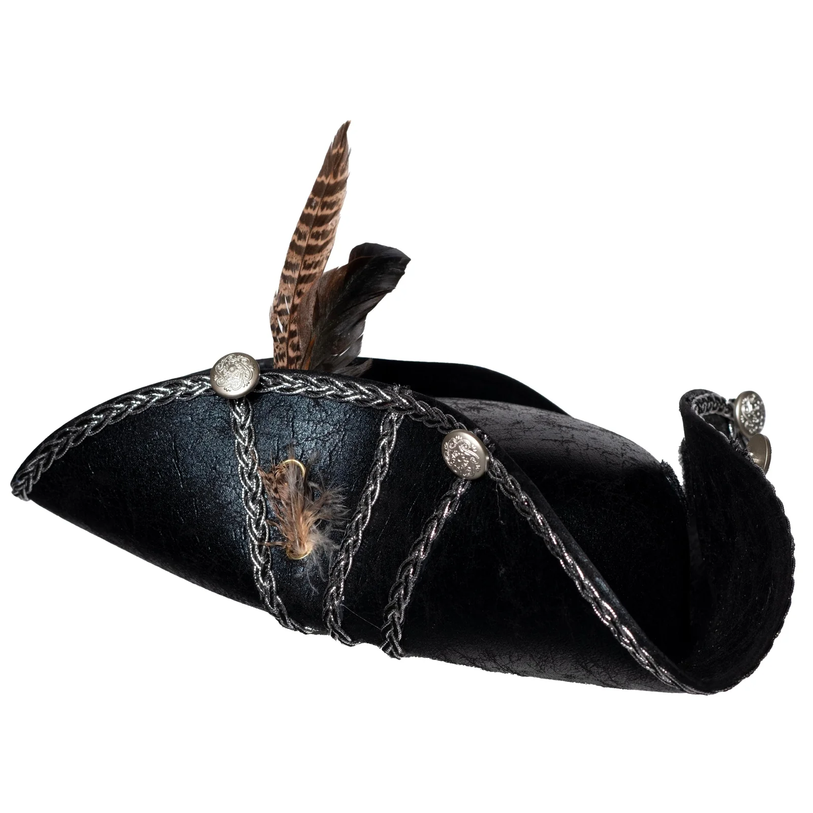 Faux Suede Brown Pirate Hat