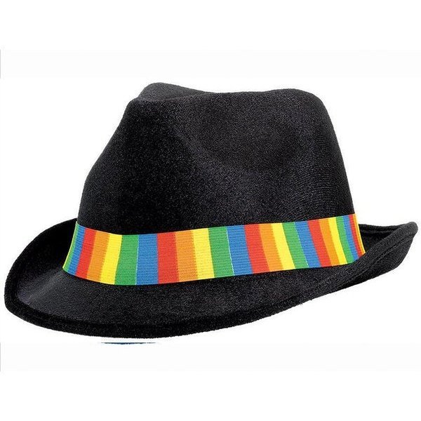 Fedora Velour Hat Rainbow