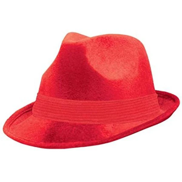Fedora Velour Hat Red