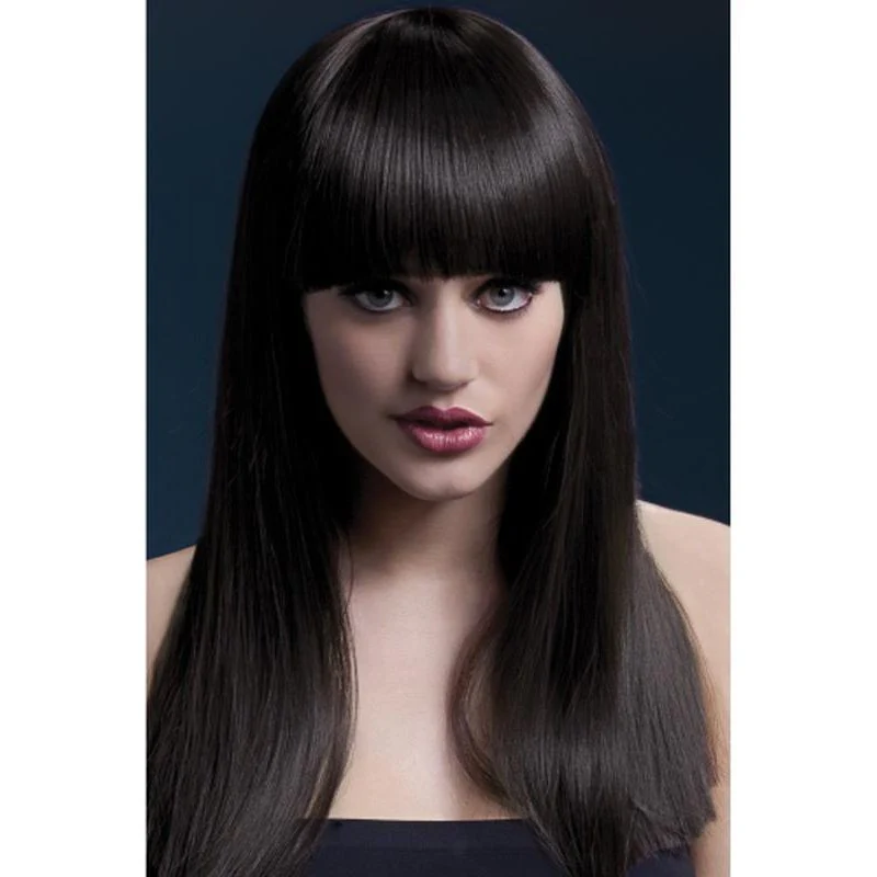 Fever Alexia Wig - Brown, Long Blunt Cut with Fringe