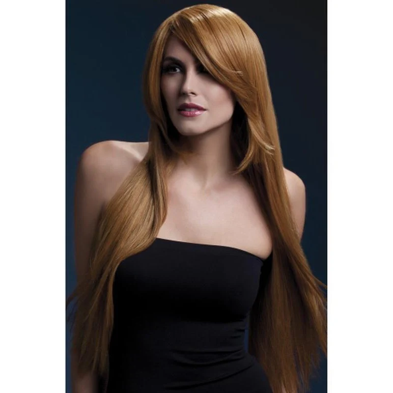 Fever Amber Wig - Auburn, Long Straight with Feathered Fringe