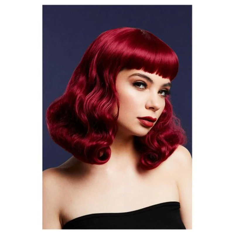 Fever Bettie Wig With Short Fringe, Plum