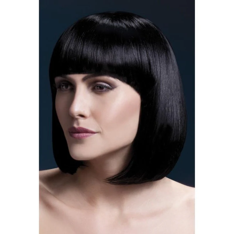 Fever Elise Wig - Black, Sleek Bob with Fringe