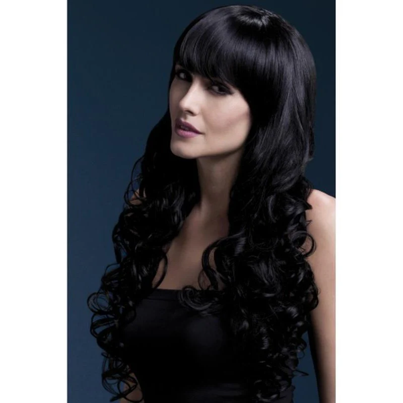 Fever Isabelle Wig - Black, Long Soft Curl with Fringe