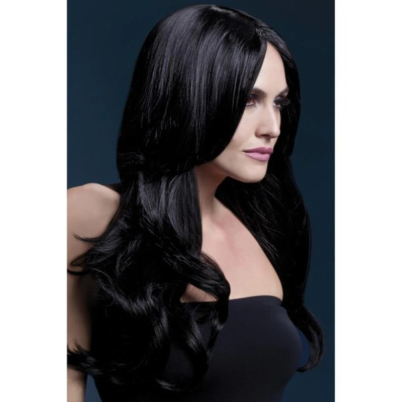 Fever Khloe Wig - Black, Long Wave with Centre Parting