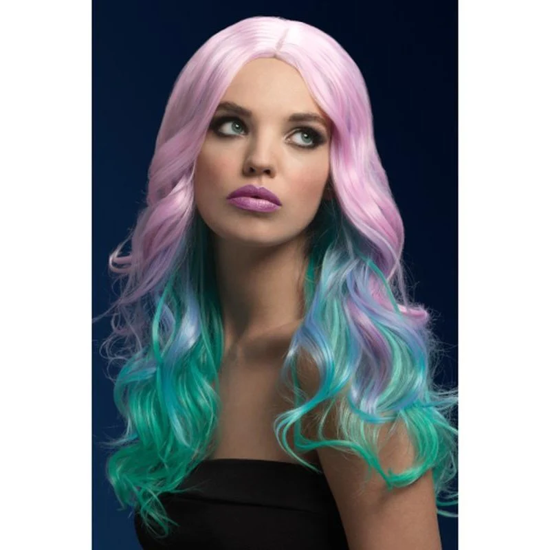 Fever Khloe Wig - Pastel Ombre, Long Wave with Centre Parting