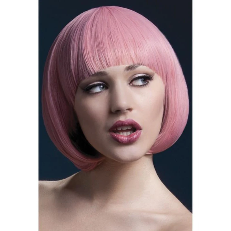 Fever Mia Wig Pastel Pink, Short Bob with Fringe