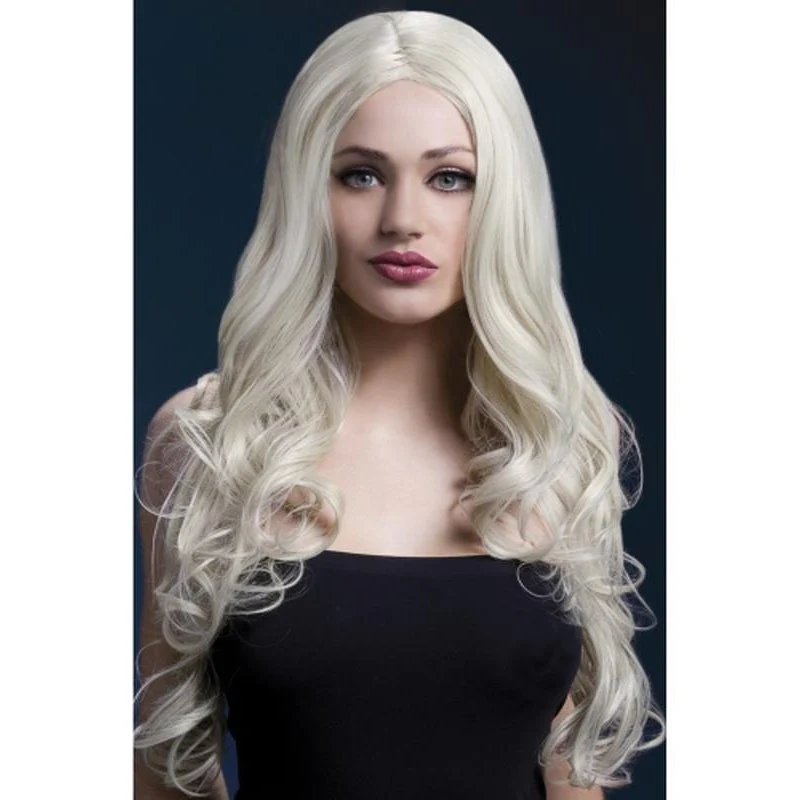 Fever Rhianne Wig - Blonde, Long Soft Curl with Centre Parting