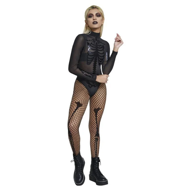 Fever Sheer Skeleton Costume, Black - Image 5