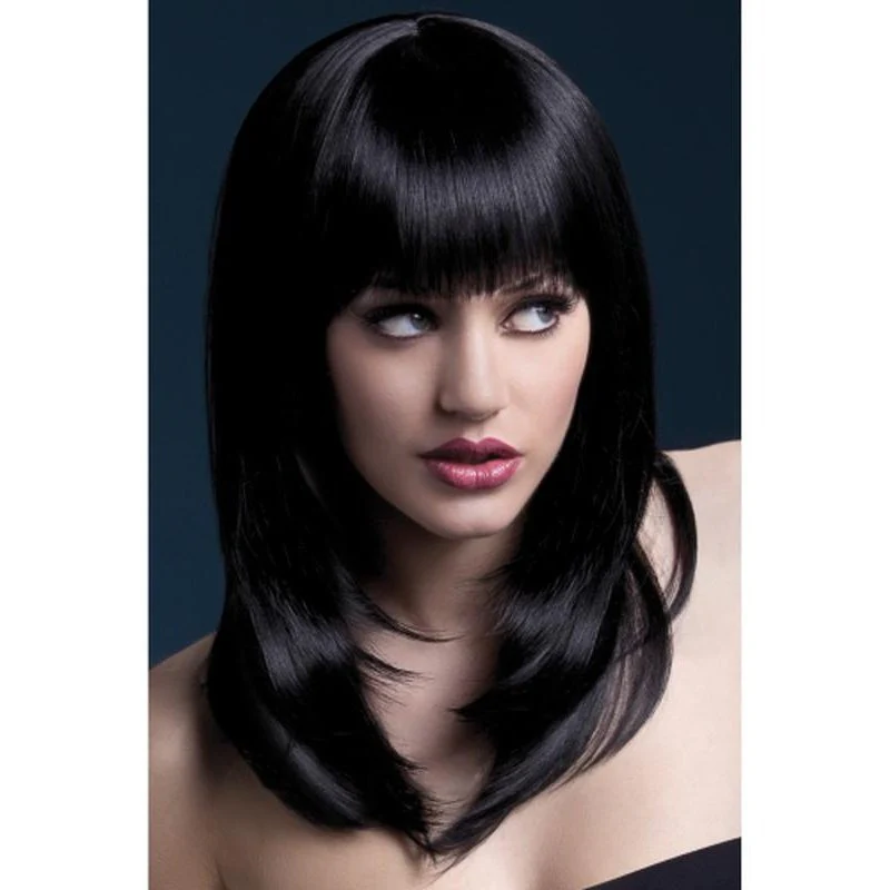 Fever Tanja Wig - Black, Feathered Cut with Fringe