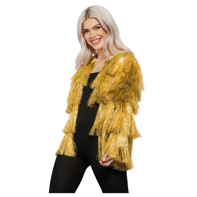 Fever Tinsel Festival Jacket, Gold