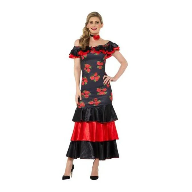Flamenco Lady Costume, Black & Red