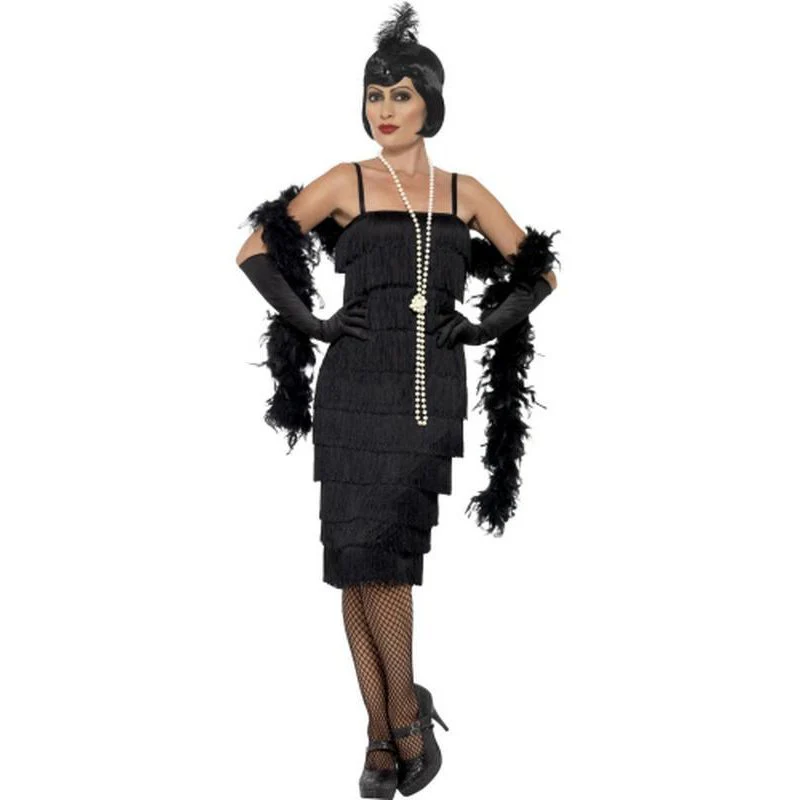 Flapper Costume - Black, with Long Dress