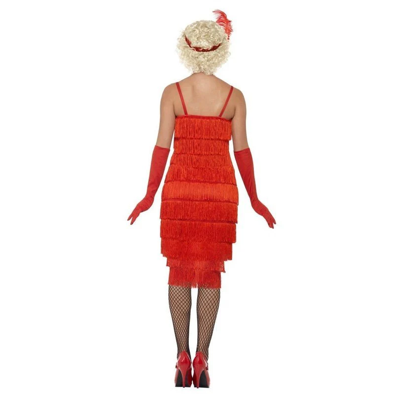 Flapper Costume - Red, with Long Dress - Image 3