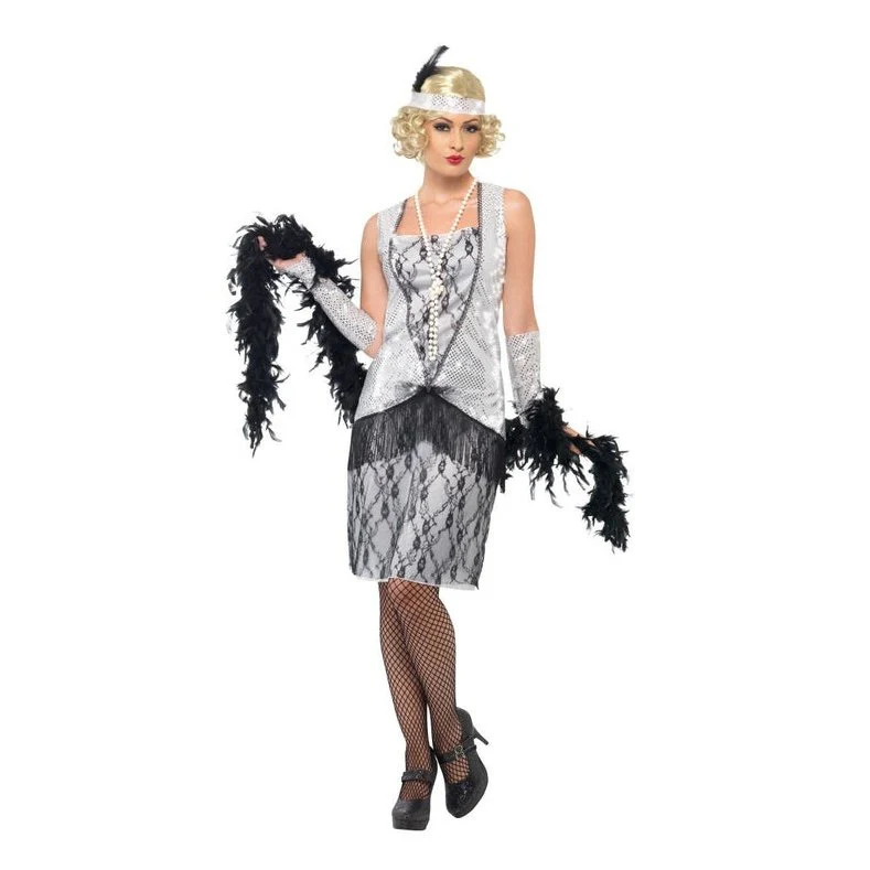 Flapper Costume - Silver - Image 4