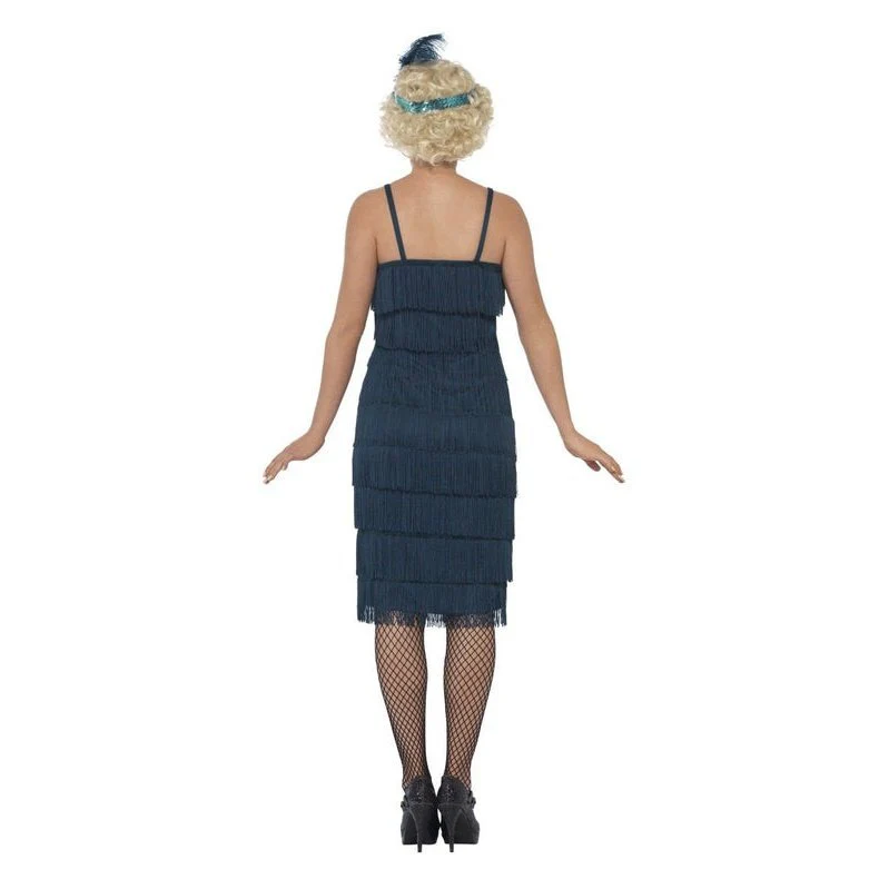 Flapper Costume, Teal Green, With Long Dress - Image 3