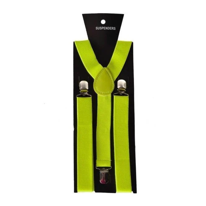 Fluro Yellow Adjustable Suspenders