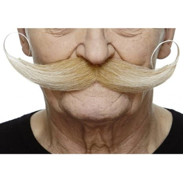 Ginger And Grey Long Handlebar Moustache