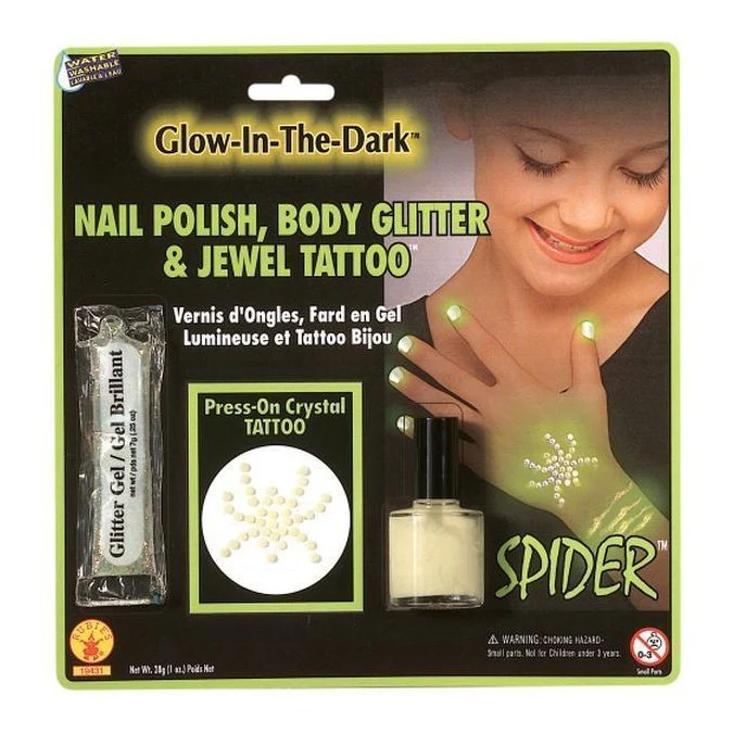 Glow In Dark Gem Spider Tatto Kit