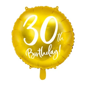 Gold 30th Birthday Foil Balloon 45cm