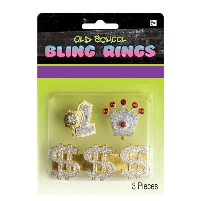 Gold Hip Hop Bling Rings