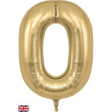 Gold Number 0 Foil Balloon-86cm