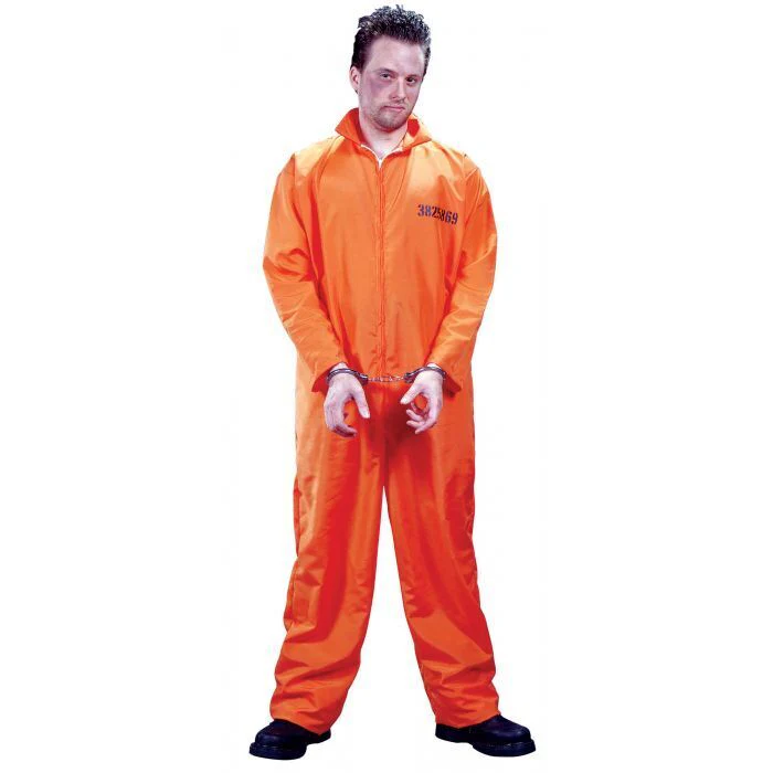Got Busted Criminal Costume Orange Jumpsuit