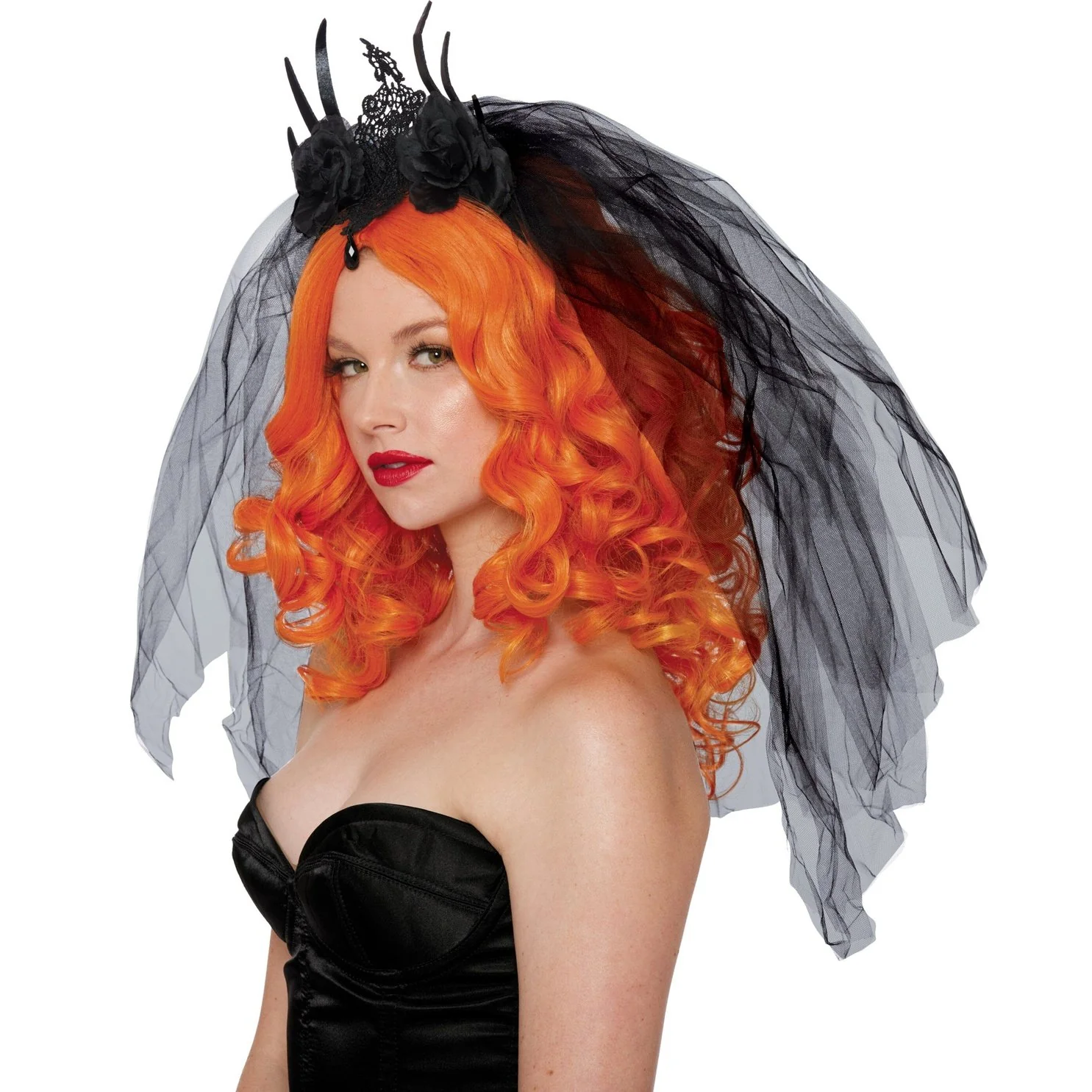 Gothic Headpiece with Venetian Lace - Image 2