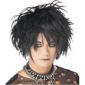 Gothic Punk Short Black Wig