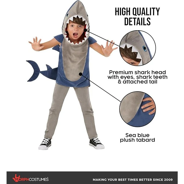 Great White Shark Morph Costume, Child - Image 3