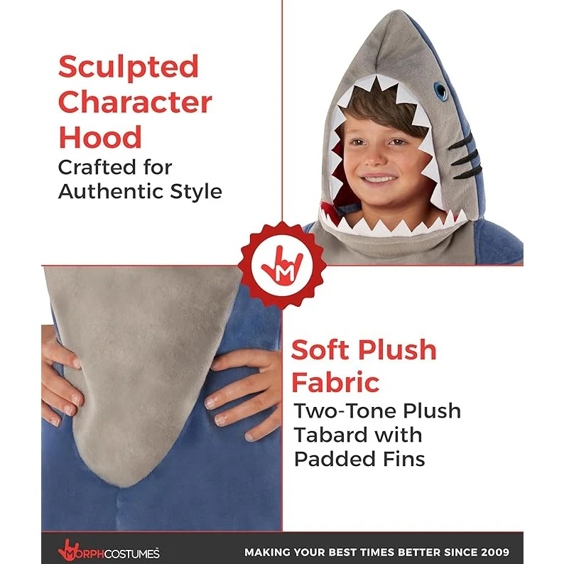 Great White Shark Morph Costume, Child - Image 4