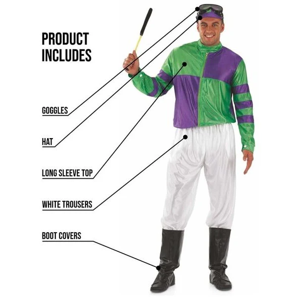 Green and Purple Jockey Mens Costume - Image 2