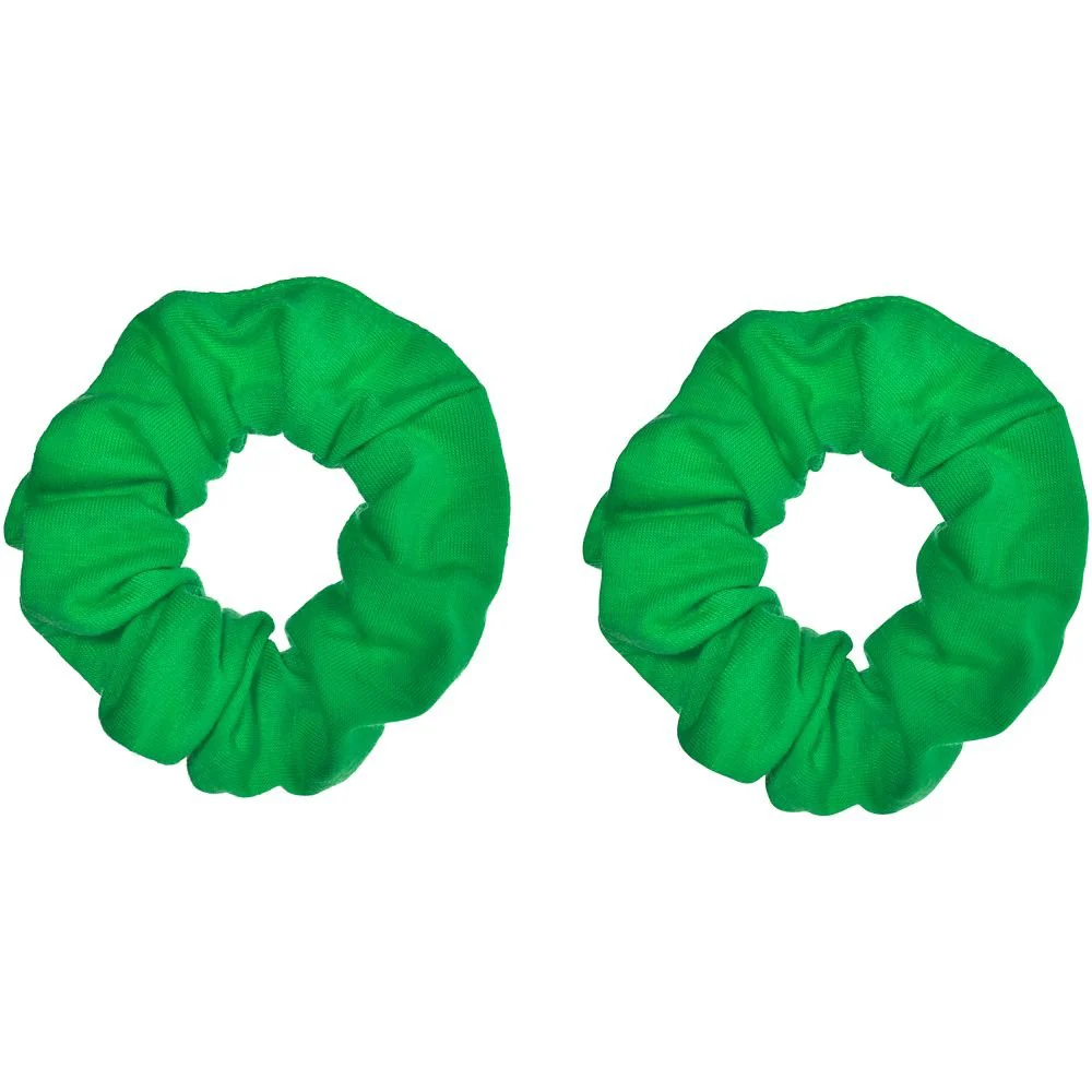 Green Hair Scrunchies - Pack of 2