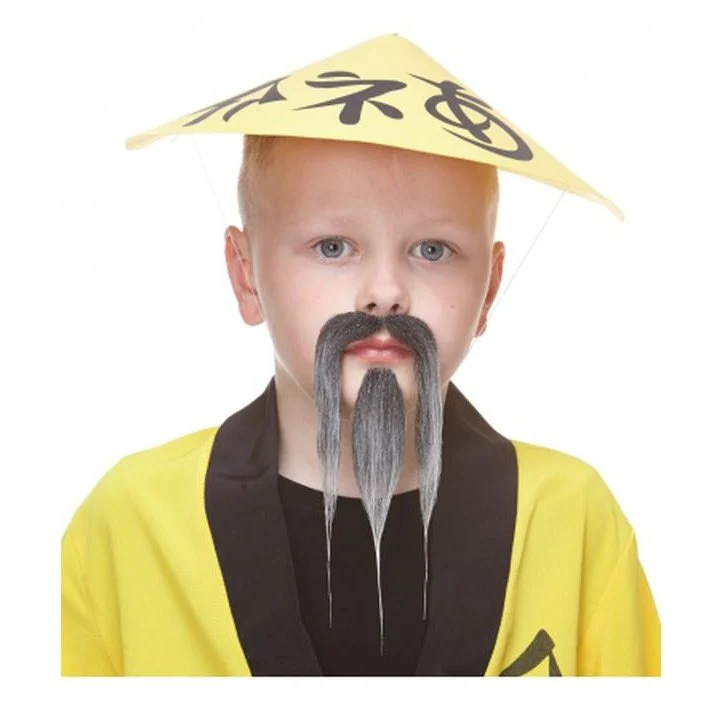Grey Oriental Beard And Moustache Small