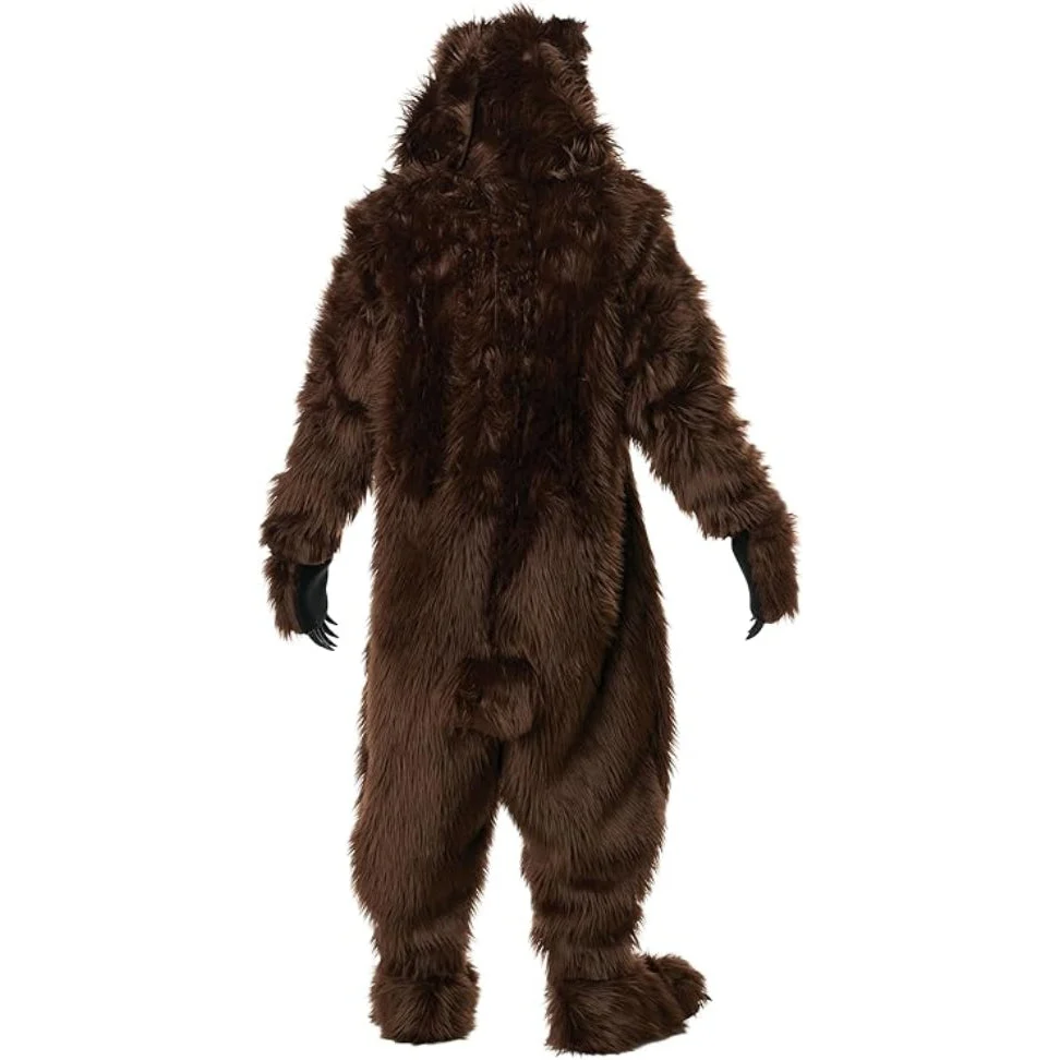 Grizzly Bear Adult Deluxe Costume with Moveable Jaw Mask - Image 4